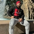 thumbnail image 3 of 5% Nutrition Rich Piana Men's Black Hoodie, Love It Kill It Pullover Long Sleeve Workout Sweatshirt, 3 of 4