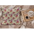 thumbnail image 2 of Floral Fluffy Throw Pillow Cushion Cover, Hot Pink Purple Colored Flowers with Leaves Watercolored Image with Buds Art, Decorative Square Accent Pillow Case, 24" x 24", Multicolor, by Ambesonne, 2 of 5