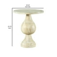 thumbnail image 5 of Niko 24 Inch Artisan Round Accent Table, Pedestal Design, Oak White Wood, 5 of 5