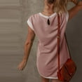 thumbnail image 3 of Tauxra Women's Sleeveless Shift Dress, Ribbed Contrast Knit Dress with Round Neck and Side Pockets, Casual Summer Dress for Warm Weather, Stretchy and Breathable Knit Fabric for Daily, 3 of 5
