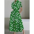 thumbnail image 7 of Elegant Geometric Printing Dress For Women 2024 Summer New Fashion Turn Down Collar Shirt Elastic Waist Large Swing Dresses Robe, 7 of 7
