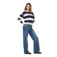 thumbnail image 3 of Forever 21 Women's Navy & Cream Preppy Sweater, Rugby Stripe Design for Cozy Fall Layering, L, 3 of 6