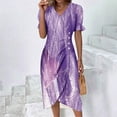 thumbnail image 2 of Robes à Manches Courtes pour Femmes Robe pour Femmes Été Imprimé Floral Ourlet Irrégulier Robe Col en V Manches Courtes Robes à Boutons Robes Courtes d'Été pour Femmes Robes Courtes pour Femmes Été, 2 of 6