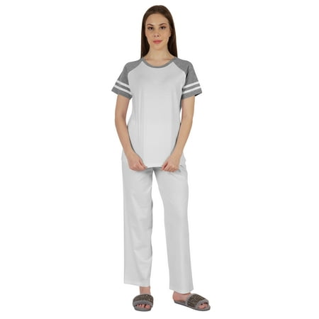 

Inkmeso Solid Sleepwear Pajama Set For WoMen s Raglan Sleeve Nightwear Pj Loungewear Sets