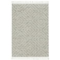 thumbnail image 2 of 8' Ivory Grey Machine Woven Geometric With Fringe Indoor Runner Rug, 2 of 3