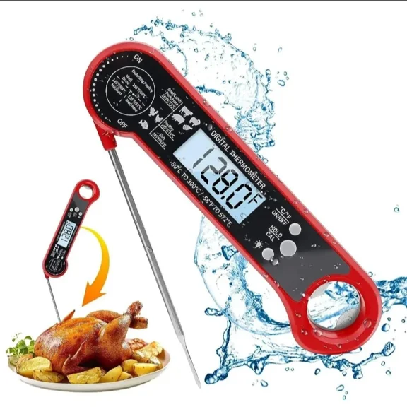 Instant Read Digital Meat Thermometer Fast For Kitchen Food Cooking Bbq Grilling