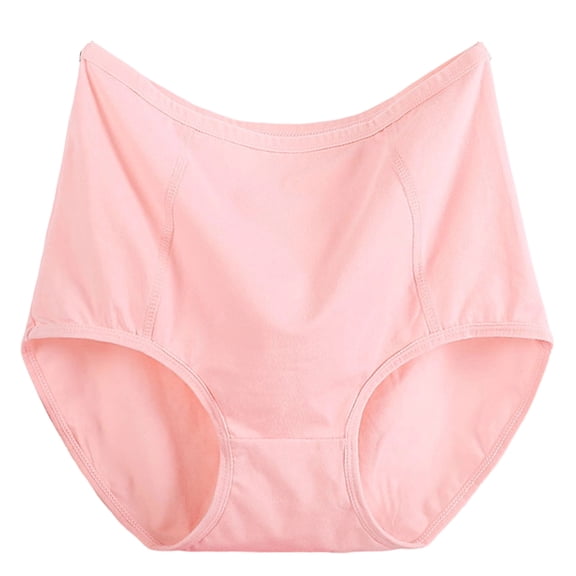 Women's Soft Briefs Underwear Breathable High Waist Full Coverage Ladies Panties Pink 5XL