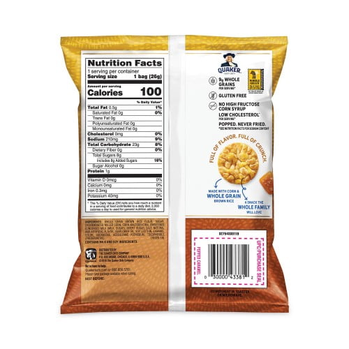 Rice Crisps, Caramel, 0.91 oz Bag, 60 Bags/Carton, Ships in 1-3 Business Days Rice Crisps, Caramel, 0.91 oz Bag, 60 Bags/Carton, Ships in 1-3 Business Days