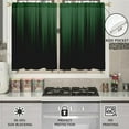 thumbnail image 2 of Green and Black Window Curtains for Kitchen Gothic Striped Mens Abstract Art Aesthetic Small Short Home Living Room Bedroom Bathroom Drapes Treatment Fabric 1 Pair, 27.5" W x 39" L, Gradient, 2 of 5