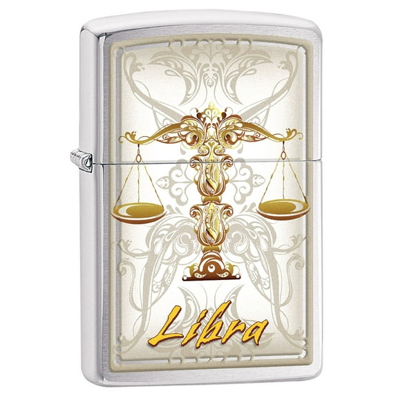 Zippo Lighter Zodiac Astrological Sign Personalized Customize Message Engraving on Backside (Libra)