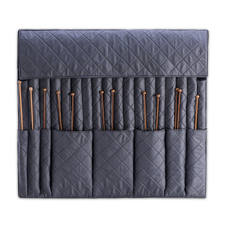 DeNOA Knitting Crochet Needle Storage Case Folding Travel Bag - Slate