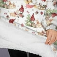 thumbnail image 3 of Oversized Wearable Blanket Hoodie,White Christmas Gnome Pattern Sherpa Blanket Hoodie with Super Pockets,Super Warm Fuzzy Pullover for Women & Men, 3 of 6