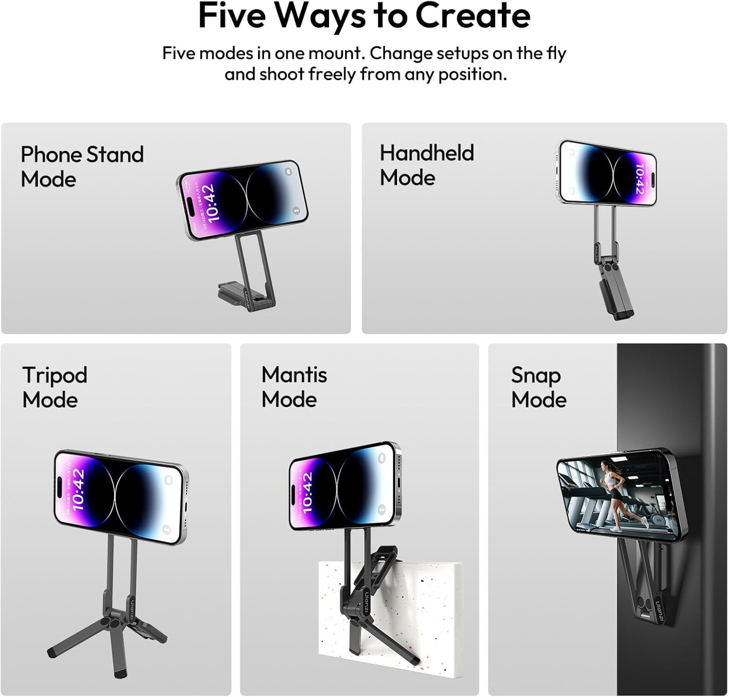 Ulanzi Magnetic Phone Tripod for iPhone, MA38 Portable Phone Holder Mini Tripod With Double-Sided Strong Magnetic