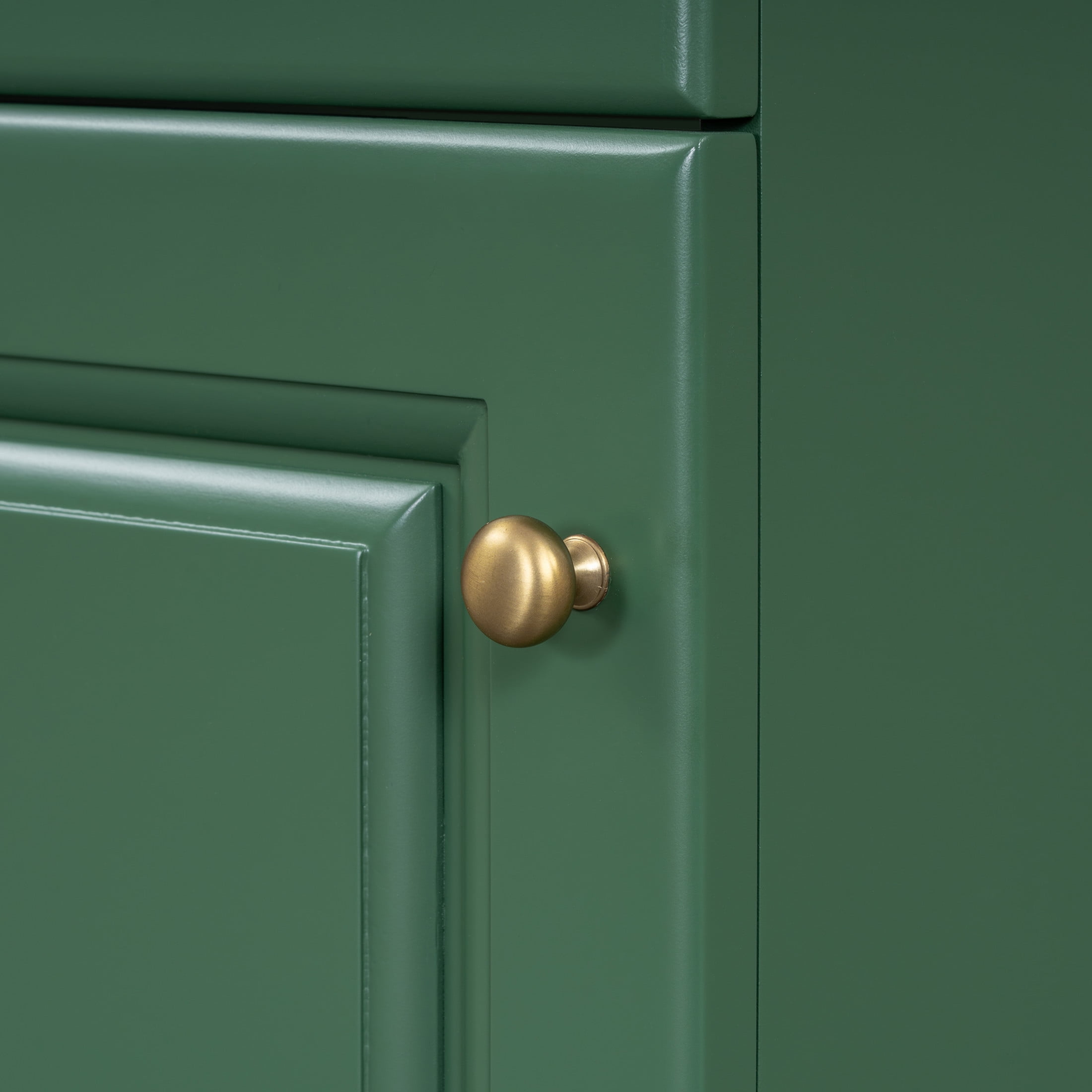 Vale Modern 18" Bathroom Vanity Cabinet with Ceramic Sink, Soft-Close Door, and Adjustable Storage, Green