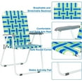 thumbnail image 4 of Coraluna Patio Lawn Webbed Folding Chairs Set of 2, Outdoor Beach Portable Lawn Chair Camping Chair Beach Chair for Yard, Garden Dining (Blue, Classic), 4 of 8