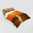 thumbnail image 3 of Ambesonne Nautical Bedding Set 3 Pcs, Sailboat Sea Sunrise, Twin XL, Orange, 3 of 3