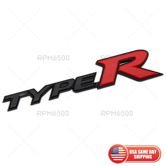 Adecuado para el emblema de la insignia del portón trasero rojo y negro de Honda Type R Racing Sport ABS.
