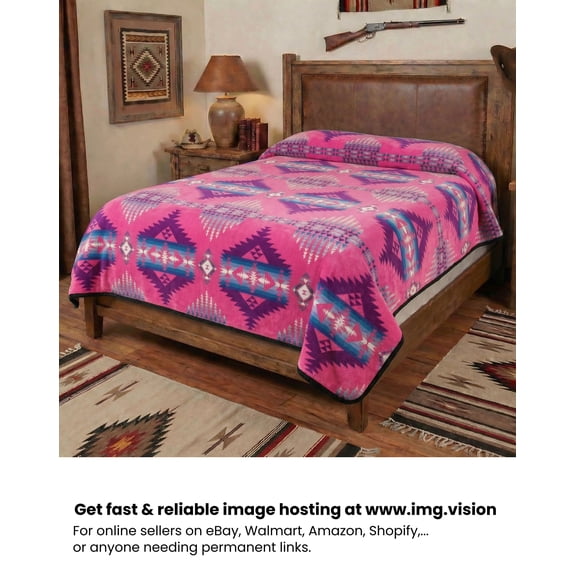 King Size 2ply Flannel Blanket,White River Pink
