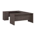 thumbnail image 1 of Bestar Logan 65W U Shaped Desk in medium gray maple, 1 of 4