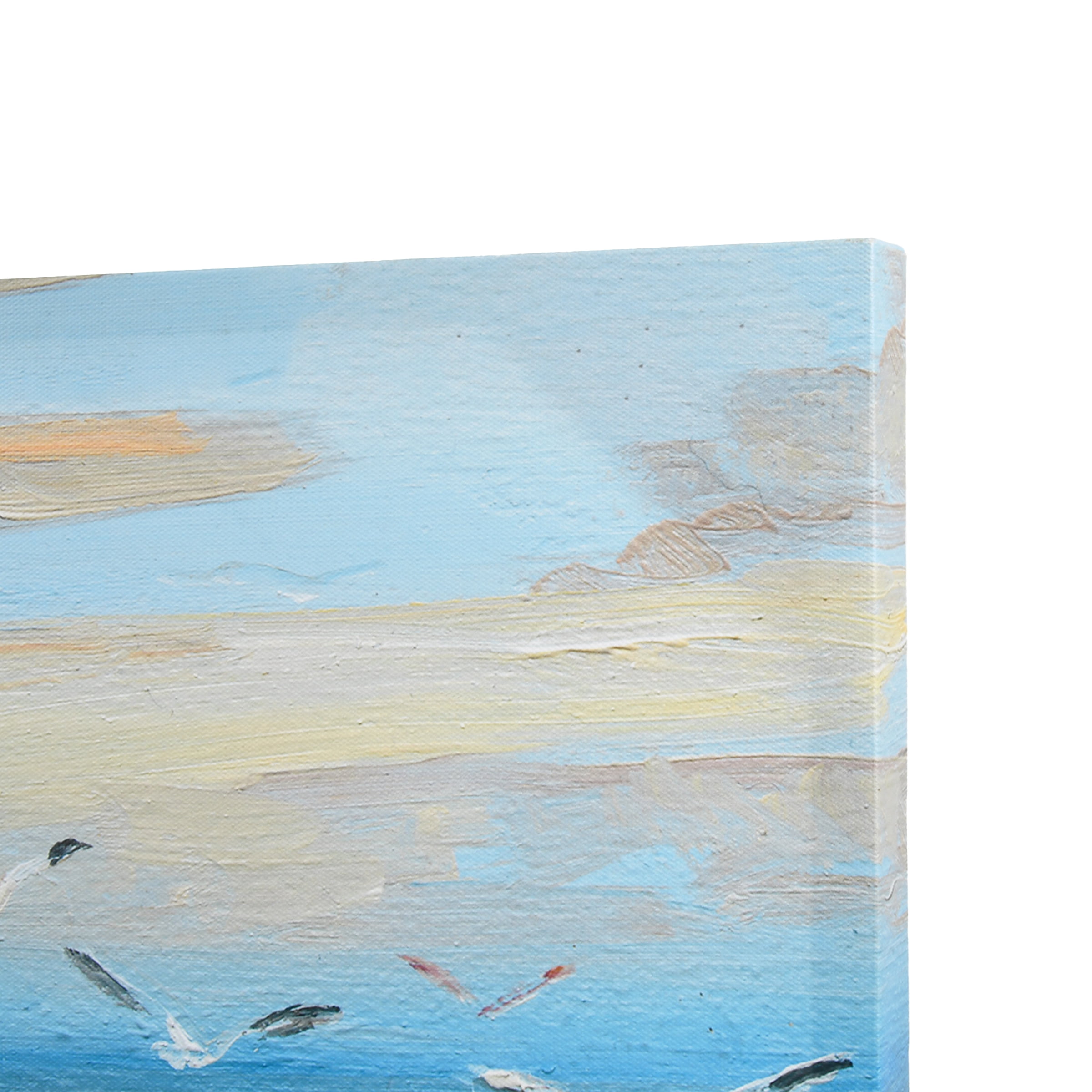 Prinz Coastal Dune Scene 44.5" x 22.5" Beach Painting Canvas Wall Art, Blue, Green (Set of 3)