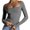 Gray, variant on Weardear Women's Sexy Long Sleeve Crop Top Square Neck Double Lined Basic Slim Fit T Shirt