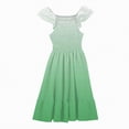 thumbnail image 5 of HCNTES Girls Casual Dresses Sweet Pink and White Ombre Smocked Ruffle Sleeve Dress for Summer, 5 of 6