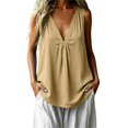 thumbnail image 3 of Breezora Womens Summer Loose V Neck Sleeveless Tank Top Solid Lightweight Breezy Casual Blouse, 3 of 6
