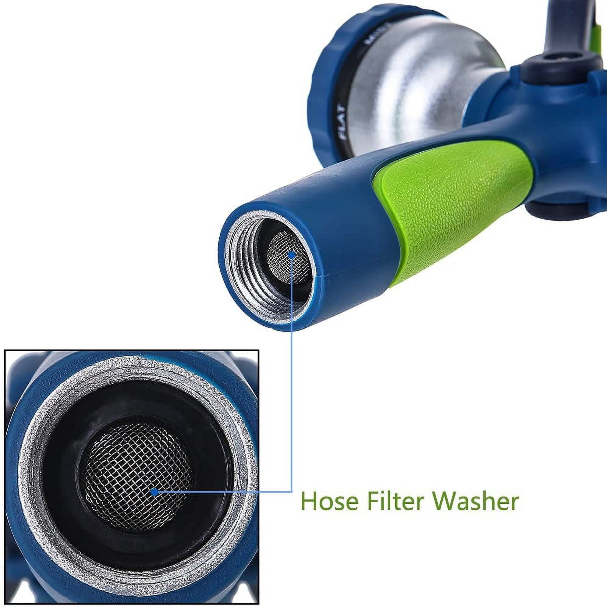 GREEN MOUNT New Patent Garden Hose Nozzle Heavy Duty Water Nozzle High Pressure Fireman Style Nozzle with Ergonomic Handle for Women and Children to Water Lawn and Garden