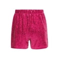 thumbnail image 2 of inlzdz Kids Girls Sequins Disco Jazz Hip Hop Ballet Dance Shorts Tumbling Yoga Gym Performance Bottoms Hot Pink 12, 2 of 7