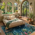 thumbnail image 3 of Alfombra Lahome Midnight Jungle Green, 244 x 305 cm, lavable, 3 of 9