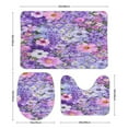 thumbnail image 3 of Floral Colorful Flower 3 Piece Bath Rugs Mat Set, Flannel Mats, Machine Washable Carpets Mat for Bathroom Kitchen, Tub Toilet Contour Mat Lid Cover, 3 of 7