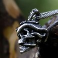 thumbnail image 4 of ZMY Home Gothic Stainless Steel Snake and Skull Pendant Necklace with Long Chain for Men, 4 of 6