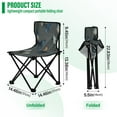 thumbnail image 3 of 600D Oxford Camping Chair Portable Foldable Chair Supports 220 lbs for Picnic, Fishing, Backpacking Brown-blue Butterfly Pattern, 3 of 8