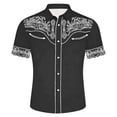 thumbnail image 4 of CONZONE Mens Buttons Down Shirts Short Sleeve Shirts for Men Trendy Western Cowboy Graphic Lapel Soft Lightweight Tops, 4 of 4