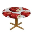 thumbnail image 3 of ONETECH Red Apple Round Tablecloth with Elastic Edge Fitted Waterproof Table Cover Apple Table Cloths Modern Tables Decoration for Dining Table,Picnic,Party, 3 of 7