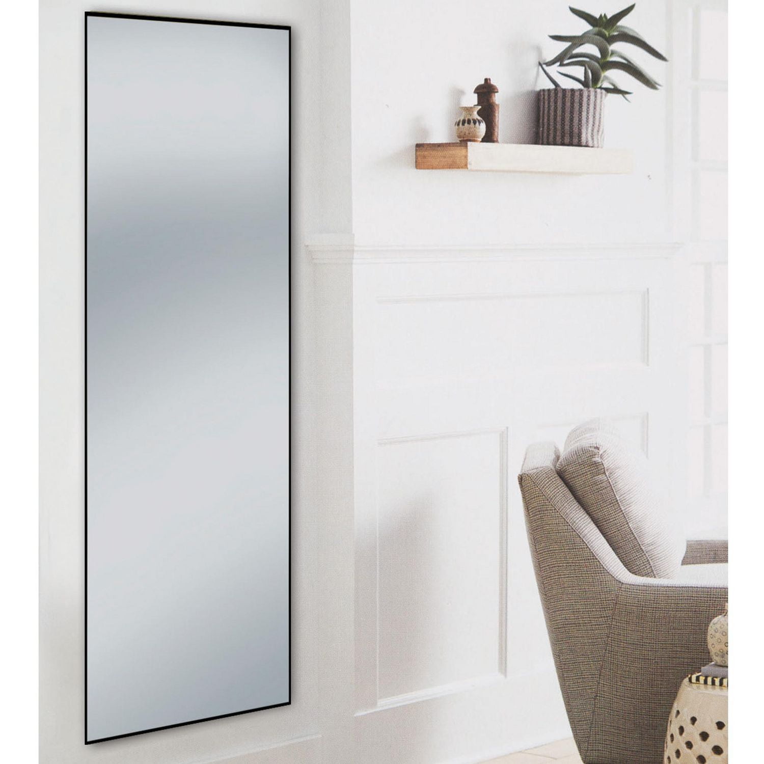 Hometrends Miroir en aluminium pleine longueur, 27x70po, noir brossé