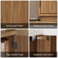 thumbnail image 4 of 70'' Tall Bookcase with Doors, 7-Tier Bookshelf with Cabinet & Adjustable Shelves, Wooden Floor Standing Display Bookshelves with Storage Cabinet for Living Room, Home Office, Walnut, 4 of 9