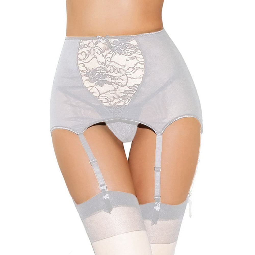 grey garter belt Women Lace Garter Belt Mesh Suspender Thong Underwear for Thigh High  Stocking