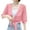 Pink, variant on Tie Front Top Short Sleeve Shrug Boleros Cardigans Lightweight Summers Jackets