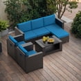 thumbnail image 2 of 7PCS Patio Furniture Set Outdoor Sectional Sofa with Ottoman Wicker Couch Rattan Modular Seating Conversation Sets Porch Decor for Backyard, Balcony, Garden, 2 of 8