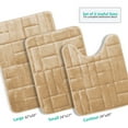 thumbnail image 2 of Clara Clark Bathroom Rugs, Velvet Memory Foam Bath Mat, Ultra Soft Non Slip and Absorbent - Tiled - Set Small, Large & Contour - Beige, 2 of 6