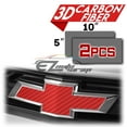 thumbnail image 2 of 2Pcs 5"x10" Chevy Emblem Bowtie 3D Matte Red Carbon Fiber Vinyl Wrap Sticker Decal Film Sheet, 2 of 8