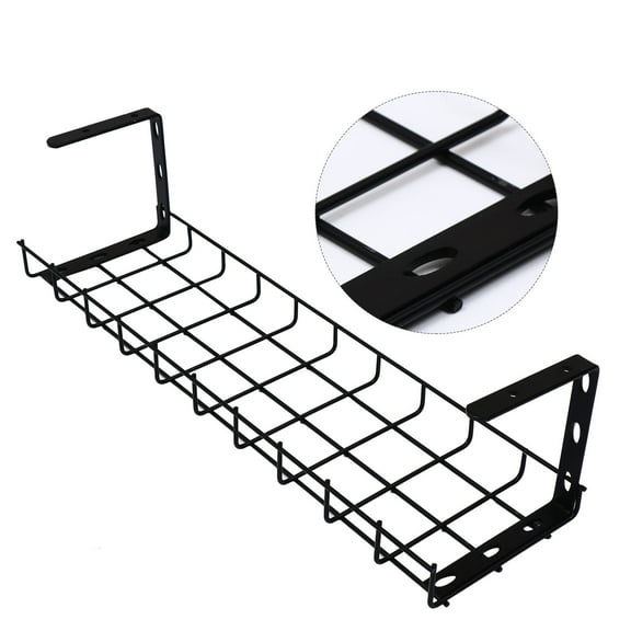 Masteelf  Storage Rack under Desk Cable Organizer Tray Mounted Office Black