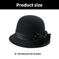 thumbnail image 3 of Fedoras Hat for Women Fashion Silky Flower Bowler Hat Wool Church Cloche Hat Costume 20S Flapper Dome Hat, 3 of 6