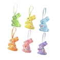 thumbnail image 2 of Adornos colgantes de Pascua: adorables y encantadoras manualidades de bricolaje con lazo de cinta para festividades. 6 conejos de PCS, 2 of 9