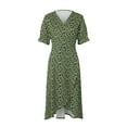 thumbnail image 6 of vigerkar Women's Relaxed Fit Short Sleeve Waisted Midi Flowy A-Line Boho Beach Dress AG, XL, 6 of 7