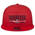 thumbnail image 2 of Men's New Era Scarlet Ohio State Buckeyes Split Panel 9FIFTY Snapback Trucker Hat, 2 of 5