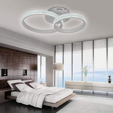 

TFCFL Modern LED Chandelier Pendant LED Ceiling Lamp 2 Ring Dimmable Light Fixtures