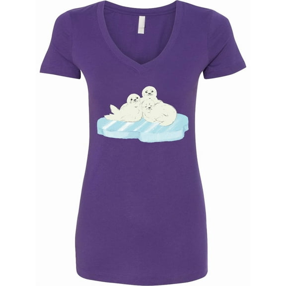 Inktastic Harp Seal Women's V-Neck T-Shirt