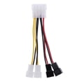 thumbnail image 2 of 1 Uds Molex de 4 pines a conector adaptador de Cable de alimentación de ventilador de 3 pines 12v * 2 / 5v * 2, 2 of 3